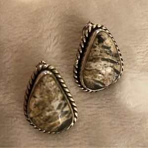 White Buffalo Turquoise Earrings